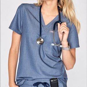 ❌SOLD❌ Figs Heather Denim Scrub Set